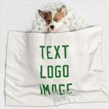 Custom White Emerald Green Pet Blanket