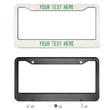 Custom White Emerald Green License Plate Frame