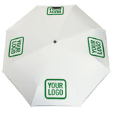 Custom White Emerald Green Automatic Umbrella