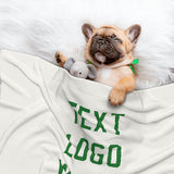 Custom White Emerald Green Pet Blanket