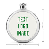 Custom White Emerald Green Hip Flask