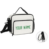 Custom White Emerald Green Lunch Bag