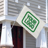 Custom White Emerald Green Flag