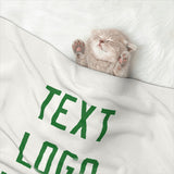 Custom White Emerald Green Pet Blanket