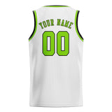 Custom White & Emerald Green Colors Design Sports Basketball Jersey
