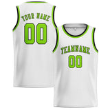 Custom White & Emerald Green Colors Design Sports Basketball Jersey