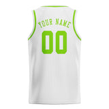 Custom White & Emerald Green Colors Design Sports Basketball Jersey