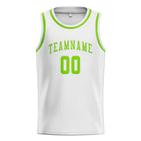 Custom White & Emerald Green Colors Design Sports Basketball Jersey