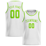 Custom White & Emerald Green Colors Design Sports Basketball Jersey