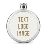 Custom White Light Khaki Hip Flask