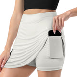 Custom White Light Khaki A-Line Skort