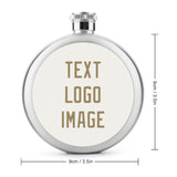 Custom White Light Khaki Hip Flask