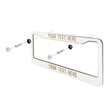 Custom White Light Khaki License Plate Frame