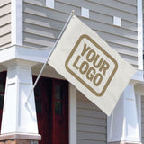 Custom White Light Khaki Flag