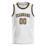 Custom White & Light Khaki Colors Design Sports Basketball Jersey