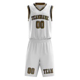 Custom White Light Khaki Basketball Set