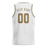 Custom White & Light Khaki Colors Design Sports Basketball Jersey