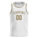 Custom White & Light Khaki Colors Design Sports Basketball Jersey