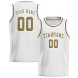 Custom White & Light Khaki Colors Design Sports Basketball Jersey