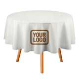 Custom White Khaki Round Table Cloth