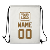 Custom White Khaki Drawstring Bag