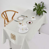 Custom White Light Khaki Square Table Cloth