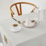 Custom White Light Khaki Square Table Cloth