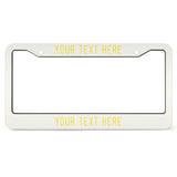 Custom White Light Yellow License Plate Frame