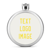 Custom White Light Yellow Hip Flask