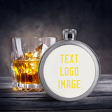 Custom White Light Yellow Hip Flask