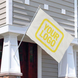 Custom White Light Yellow Flag