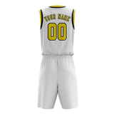Custom White Light Yellow Basketball Set