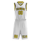 Custom White Light Yellow Basketball Set