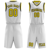 Custom White Light Yellow Basketball Set