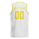 Custom White & Light Yellow Colors Design Sports Basketball Jersey