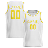 Custom White & Light Yellow Colors Design Sports Basketball Jersey