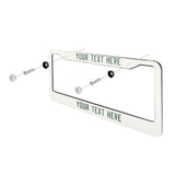 Custom White Blue Green License Plate Frame