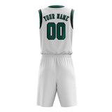 Custom White Blue Green Basketball Set