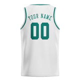 Custom White & Blue Green Colors Design Sports Basketball Jersey