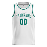 Custom White & Blue Green Colors Design Sports Basketball Jersey