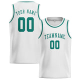 Custom White & Blue Green Colors Design Sports Basketball Jersey