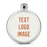 Custom White Orange Hip Flask