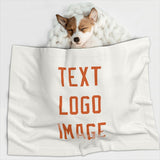 Custom White Orange Pet Blanket