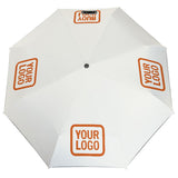 Custom White Orange Automatic Umbrella
