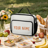 Custom White Orange Lunch Bag