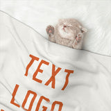 Custom White Orange Pet Blanket