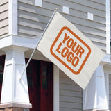 Custom White Orange Flag