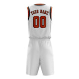 Custom White Orange Basketball Set