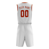 Custom White Orange Basketball Set