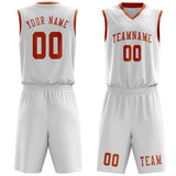 Custom White Orange Basketball Set
